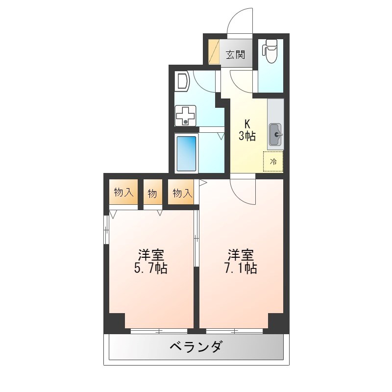 サンヴァーリオ宇都宮駅前 601号室 間取り
