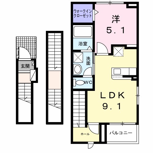 平松本町アパート 301号室 間取り