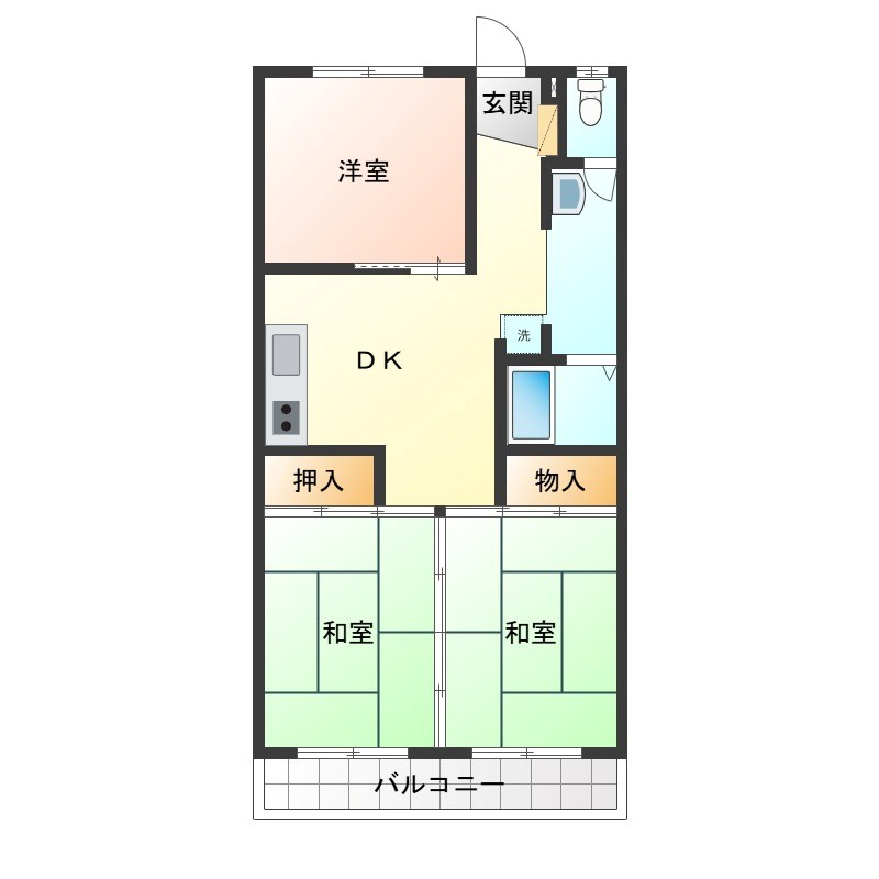 松島ハイツ 102号室 間取り