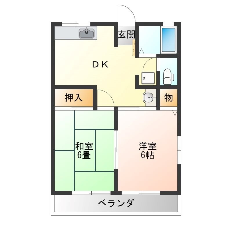 ドミールB 101号室 間取り