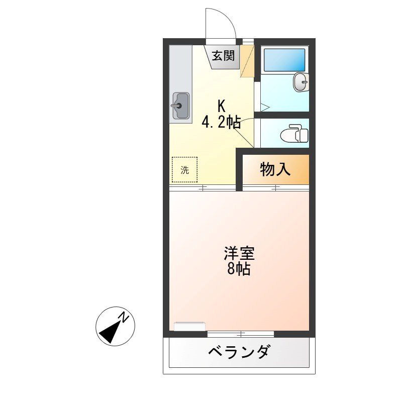 ハイツ田仲 202号室 間取り