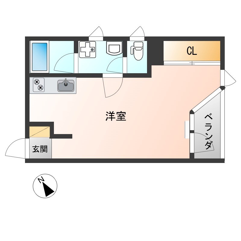 A-1Square E34号室 間取り