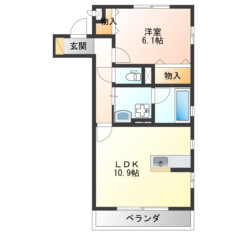 フォーリア 201号室 間取り
