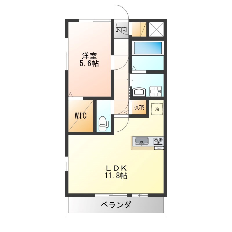 ディアコート陽東 307号室 間取り