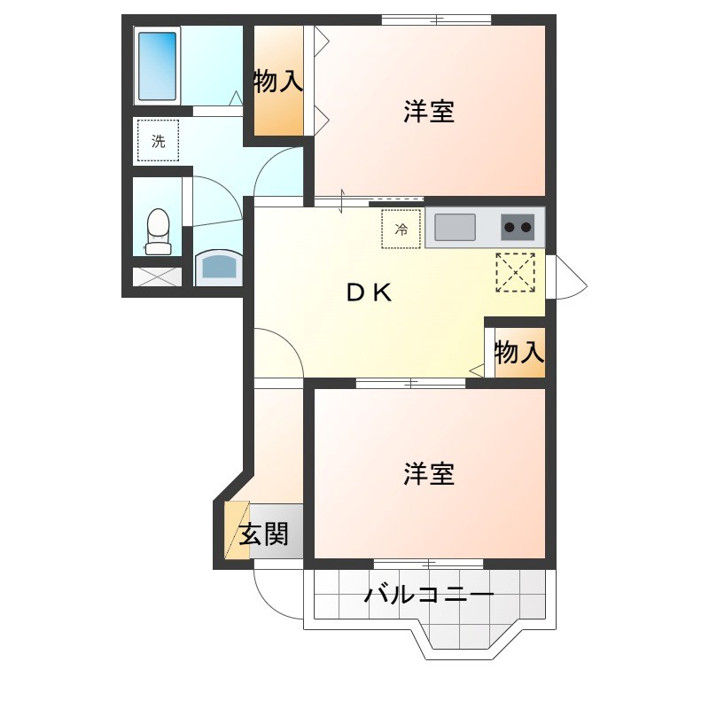 グリーンフォレスト A棟 102号室 間取り