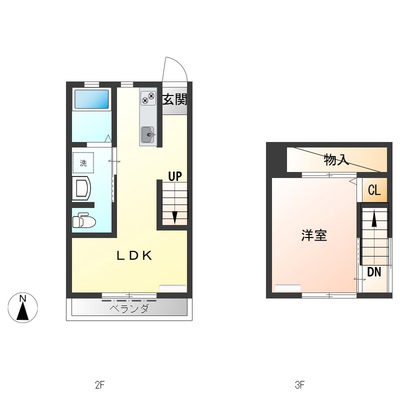 タマダハイツB 210号室 間取り