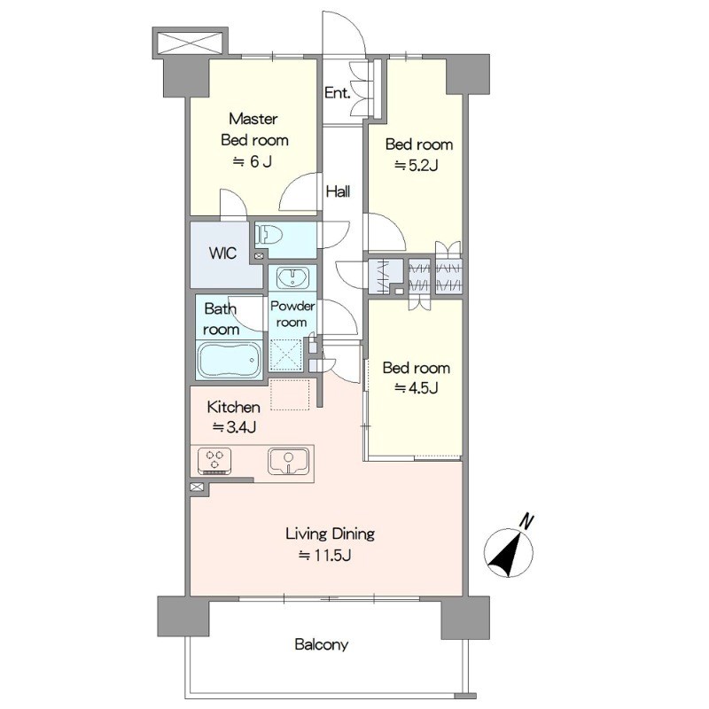 レーベン宇都宮　GRANDIA 808号室 間取り