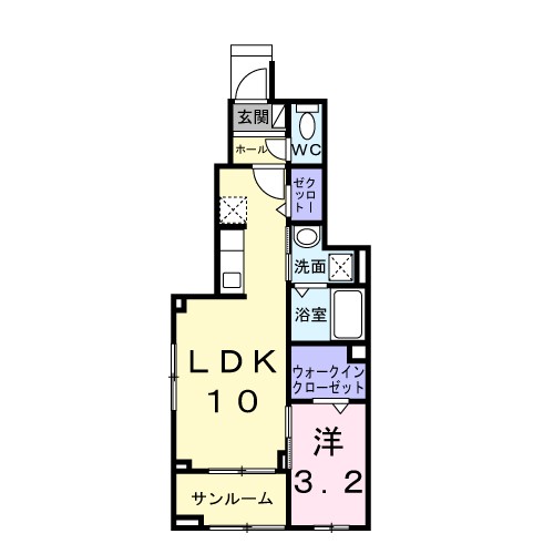 雀宮町アパート 105号室 間取り