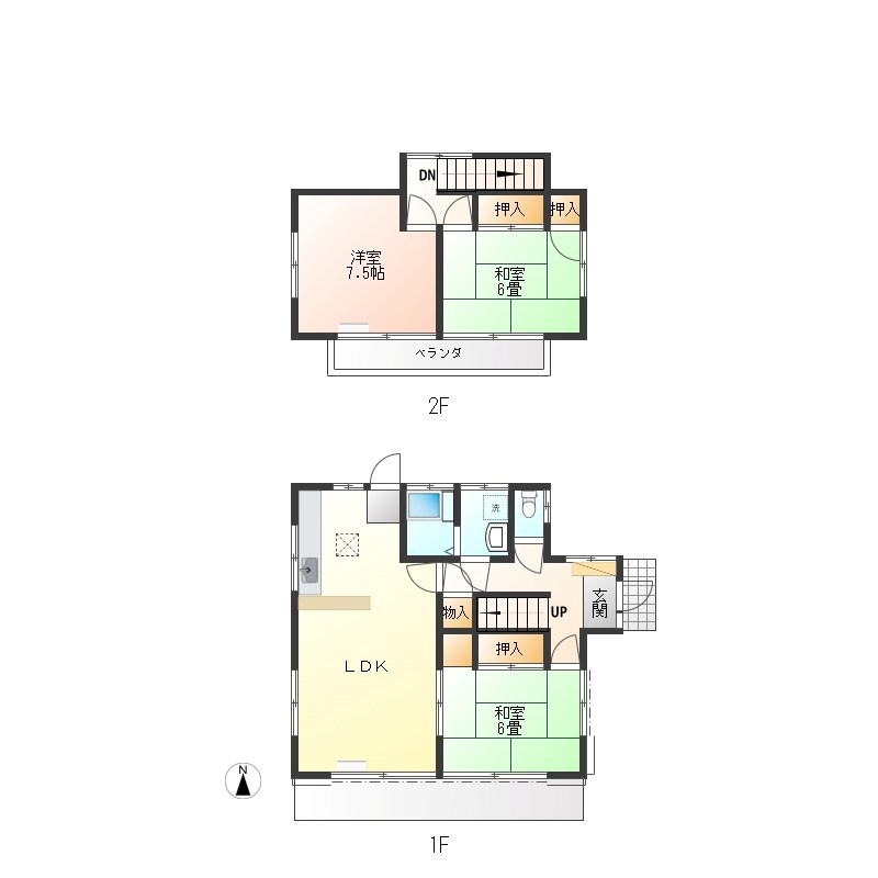 横塚貸家（長岡町） 間取り