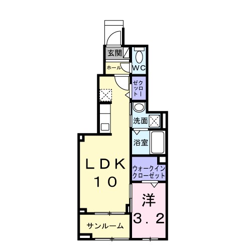 雀宮町アパート 103号室 間取り