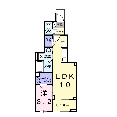 雀宮町アパート 102号室 間取り
