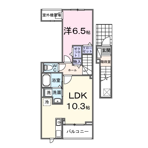 雀宮町アパート 202号室 間取り