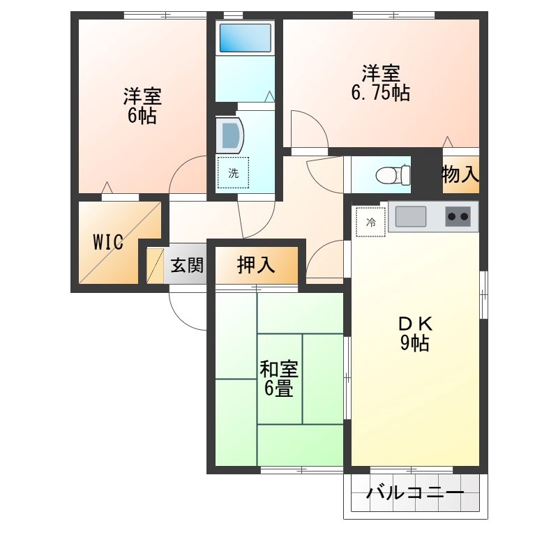 シャトーファミリーハイツ A 201号室 間取り