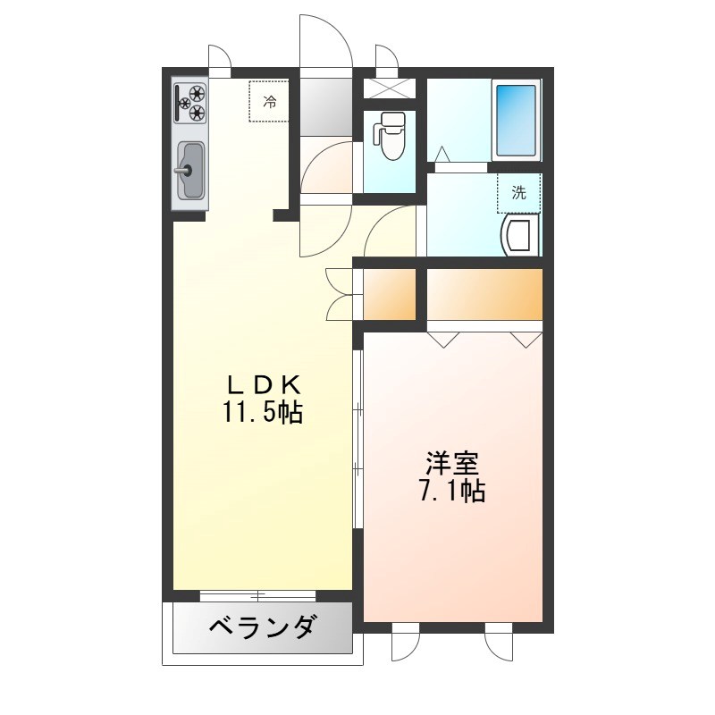 クラウドヒルズ 205号室 間取り