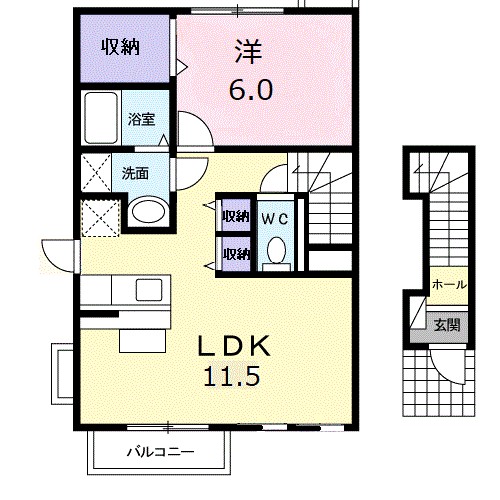 メゾンシェーネ 201号室 間取り