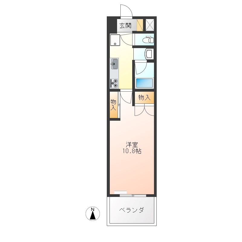 クロワサンス 402号室 間取り