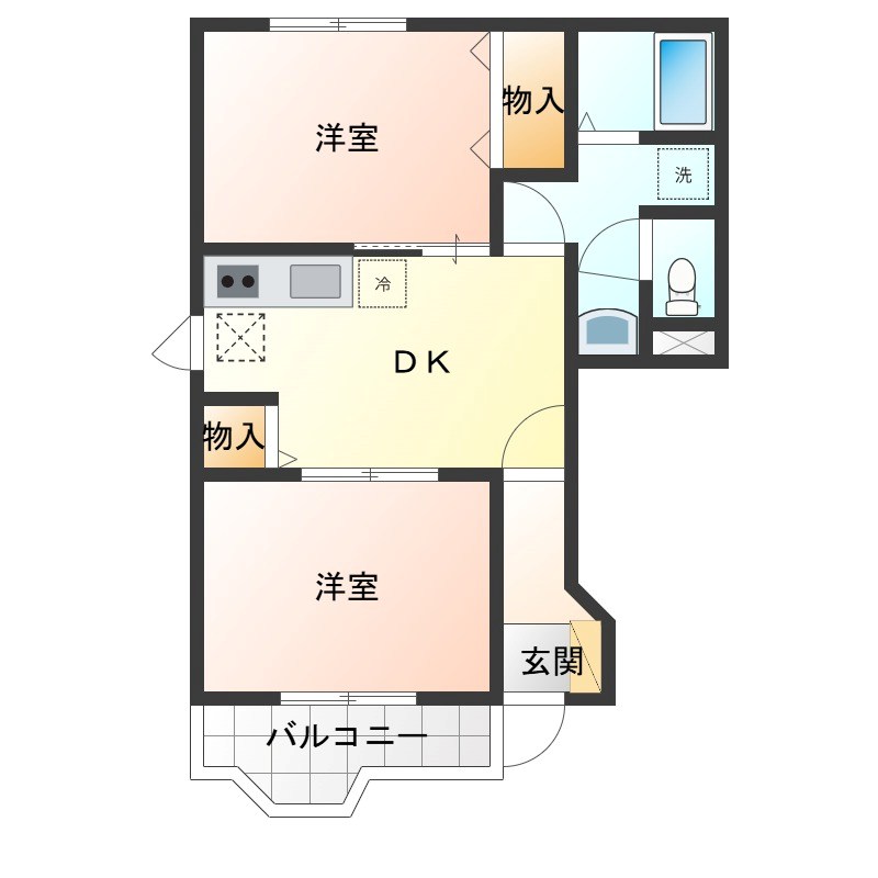 サンフォレストB棟 101号室 間取り