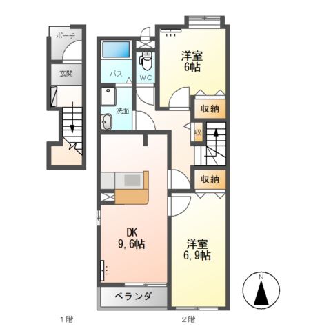 グローリーⅡ　Ａ棟 間取り