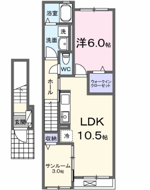 Ａｖａｎｃｅ　Ⅱ 203号室 間取り