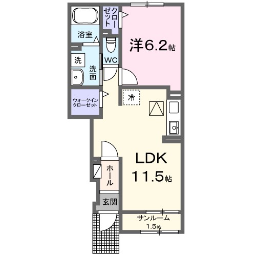 茂呂アパート 103号室 間取り