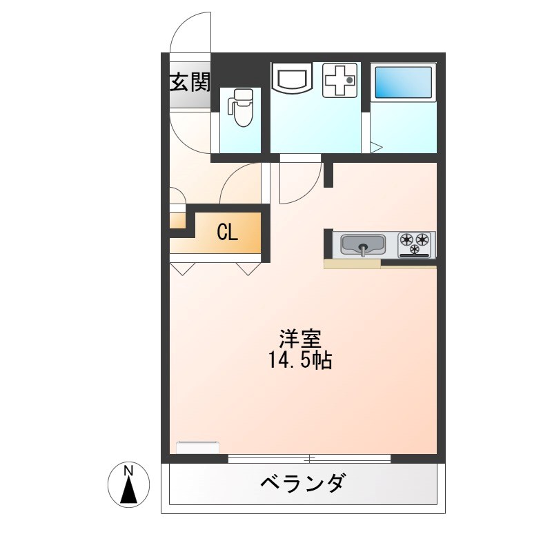 パレス・ド・ルミーネ 3-B号室 間取り