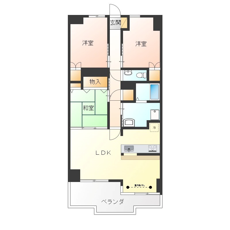 グランドハイツ睦町 712号室 間取り