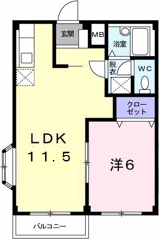 フランボワーズＧ 204号室 間取り