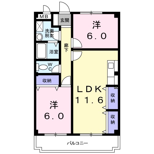 ハイツナナ 201号室 間取り