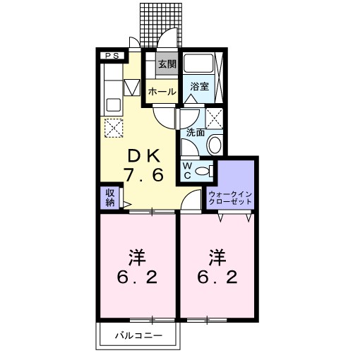 カーサエテルノＢ 102号室 間取り