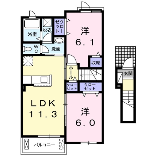 インマイドリームⅡ 203号室 間取り