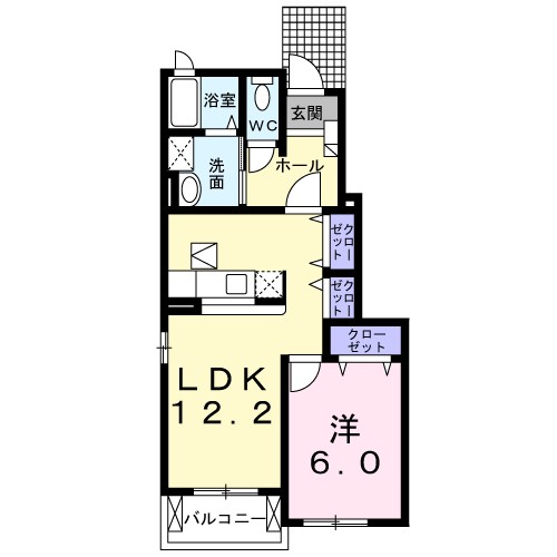 シイナハイツⅡ 105号室 間取り