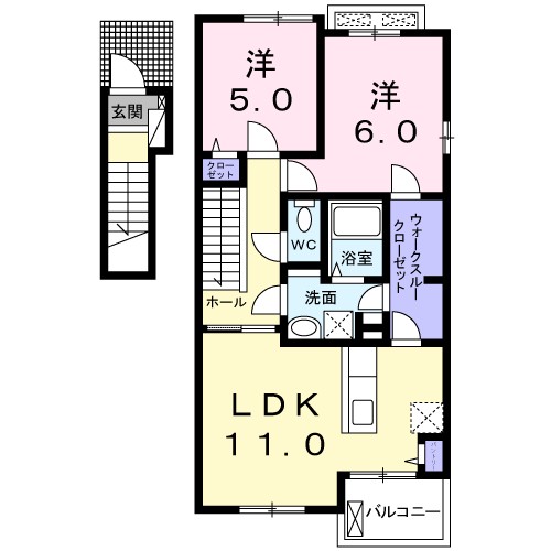 コンテッサ 201号室 間取り