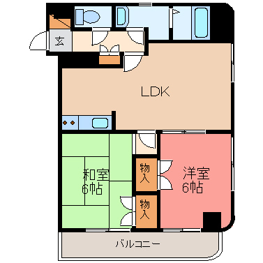 アーバンシェルB館 403号室 間取り