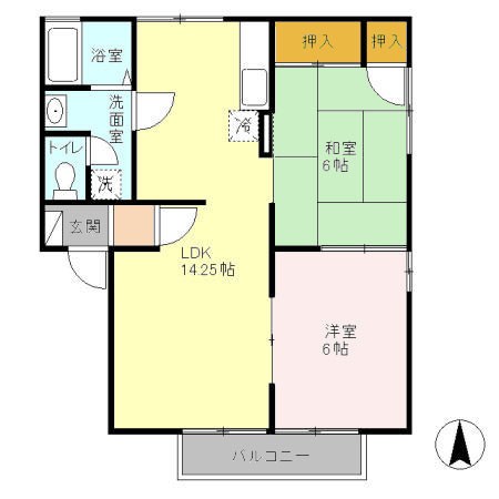 リヴェールフジ A201号室 間取り