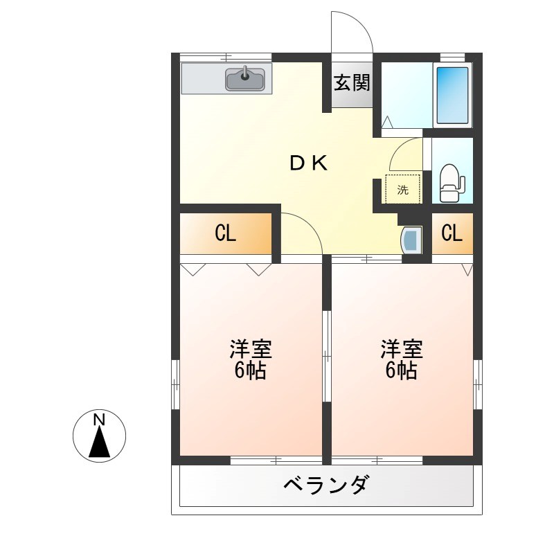 ハイムマロンB 101号室 間取り