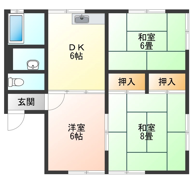 イイダハイツ 201号室 間取り