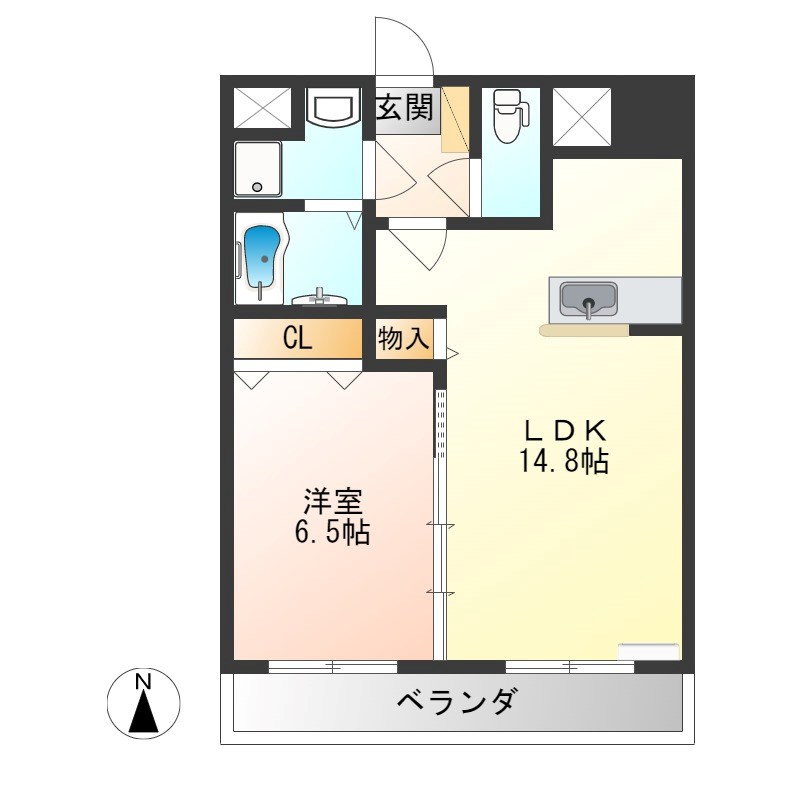モア　クレドール 502号室 間取り
