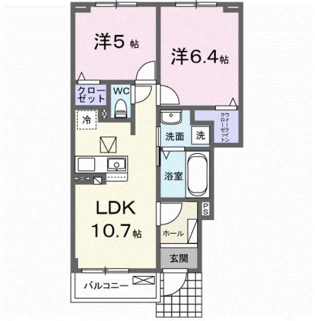 アルソラーレⅠ 102号室 間取り