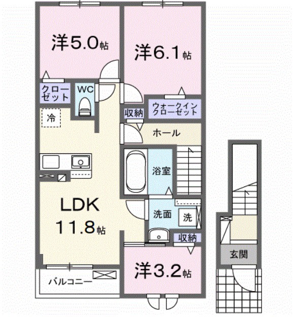 アルソラーレⅠ 202号室 間取り