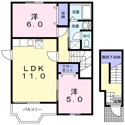 サンライトハウスＢ 201号室 間取り