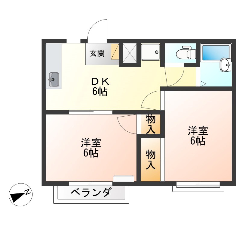 コーポ藤 102号室 間取り