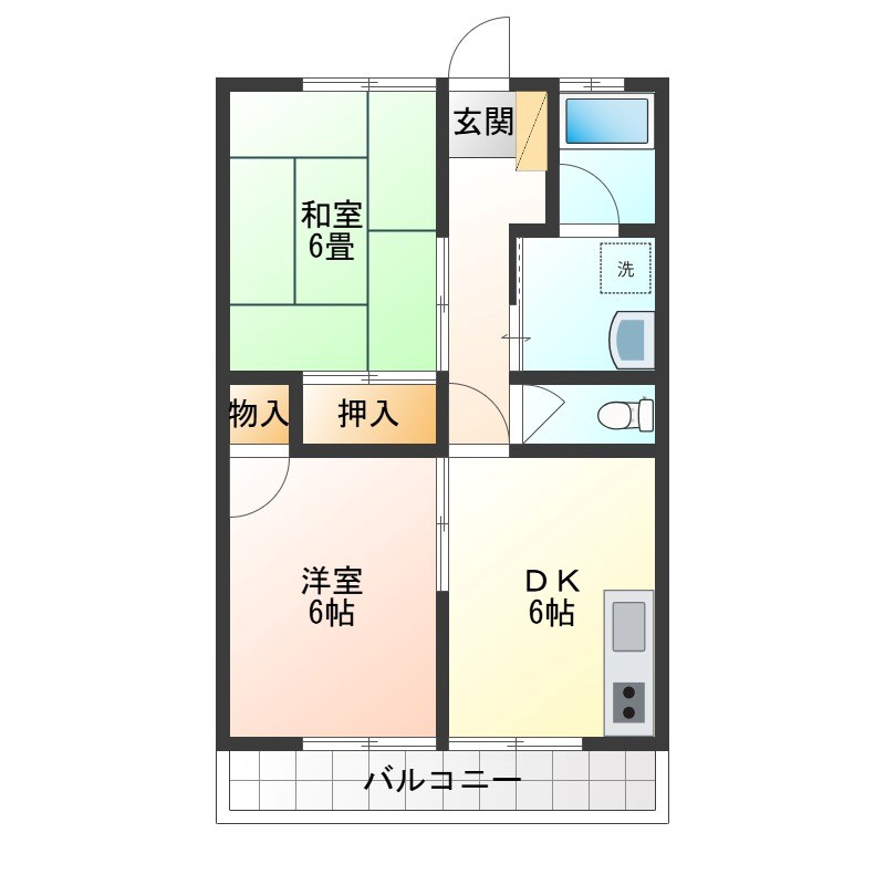 シンフォニー1号館 102号室 間取り