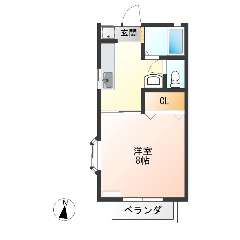 清原台ハイツ 205号室 間取り