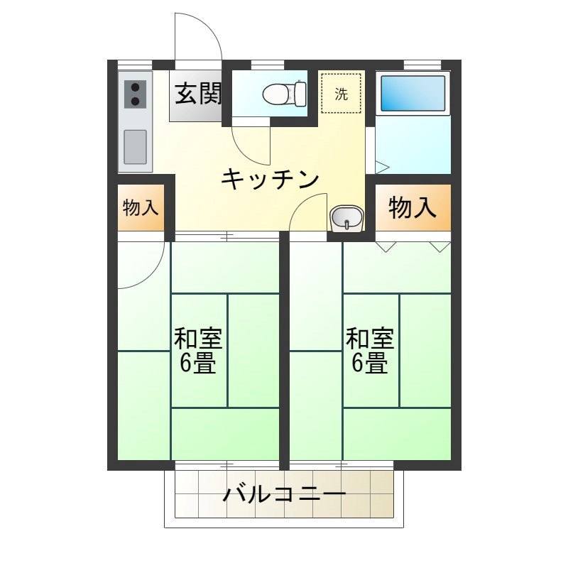 ハイツ思水ヶ丘Ｂ棟 206号室 間取り