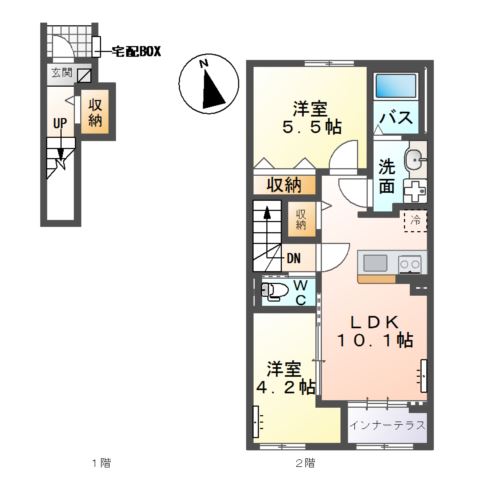 ROUTE 4 TERRACE(ルートフォーテラス) 間取り