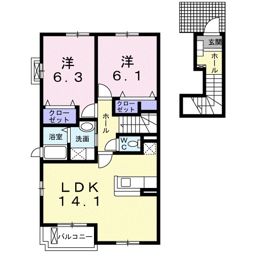 ジュピター 201号室 間取り