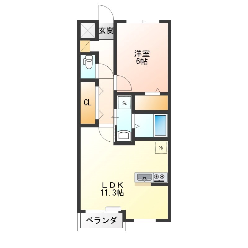 ラックスコート 203号室 間取り