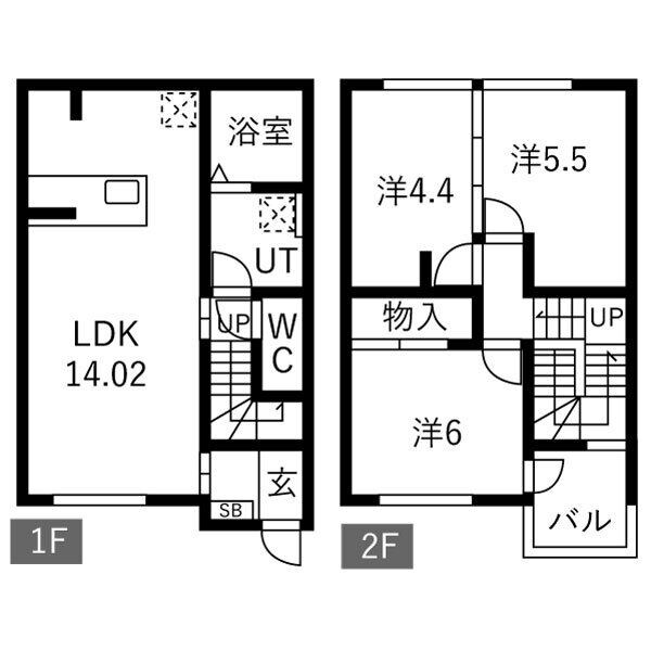 パークハイム石井町 102号室 間取り