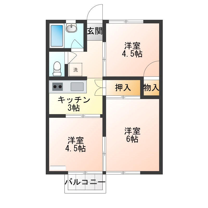 メナー佐野 C 203号室 間取り