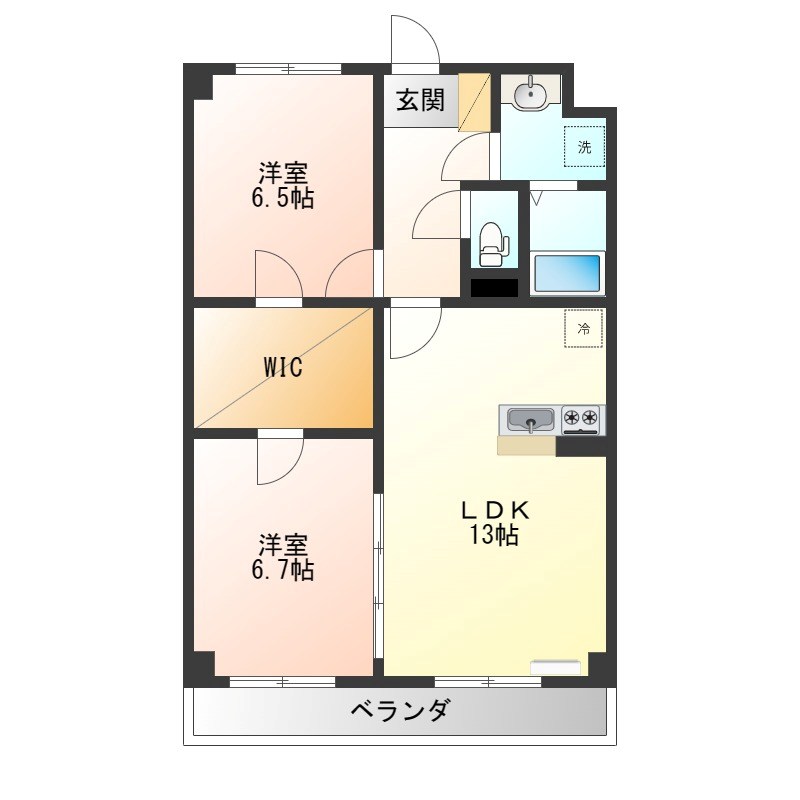 Refuge・Ｆ 103号室 間取り
